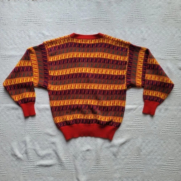 Sweet Baby Jane, Red Colorful Button  up Knit Cardigan - Picture 6 of 13